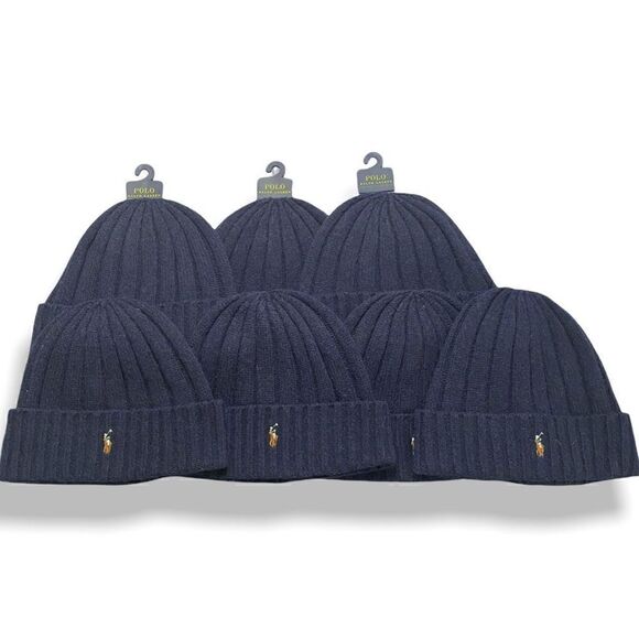 Polo Ralph Lauren Mens Signature Merino Wool Cuffed Beanie Blue One Size (b) New - Picture 6 of 8